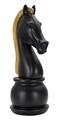 Statueta decorativa / Piesa de sah Cal, Black Horse, Mauro Ferretti, Ø18.5 x 50 cm, polirasina, negru/auriu