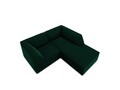 Coltar dreapta 3 locuri, Ruby, Micadoni Home, BL, 186x180x69 cm, catifea, verde bottle