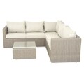 Set mobilier pentru gradina/terasa, Casaboa, coltar + masa, aluminiu/fibre sintetice, natur/crem