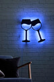 Decoratiune luminoasa LED, Wine Glasses, MDF, 60 LED-uri, Albastru