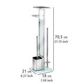 Suport hartie igienica si perie toaleta, Wenko, Debar, 21 x 70 x 5 x 18 cm, inox/sticla