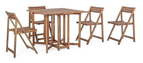 Set mobilier de gradina 5 piese Noemi, Bizzotto, pliabil, lemn de salcam