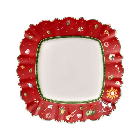 Farfurie intinsa, Villeroy & Boch, Toy's Delight Red, 28 x 28 cm, portelan premium