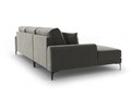 Coltar stanga, Madara, Mazzini Sofas, 5 locuri, 254x182x90 cm, catifea, gri deschis