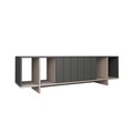 Comoda TV, Homitis, Zitano Tv Stand, 160x37.5x35 cm, Antracit / Mocha deschis