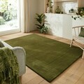 Covor Textured Border Green, Flair Rugs, 160x230 cm, lana, verde