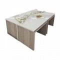 Set 5 masute pentru living, Wooden Art, Chest White Cordoba