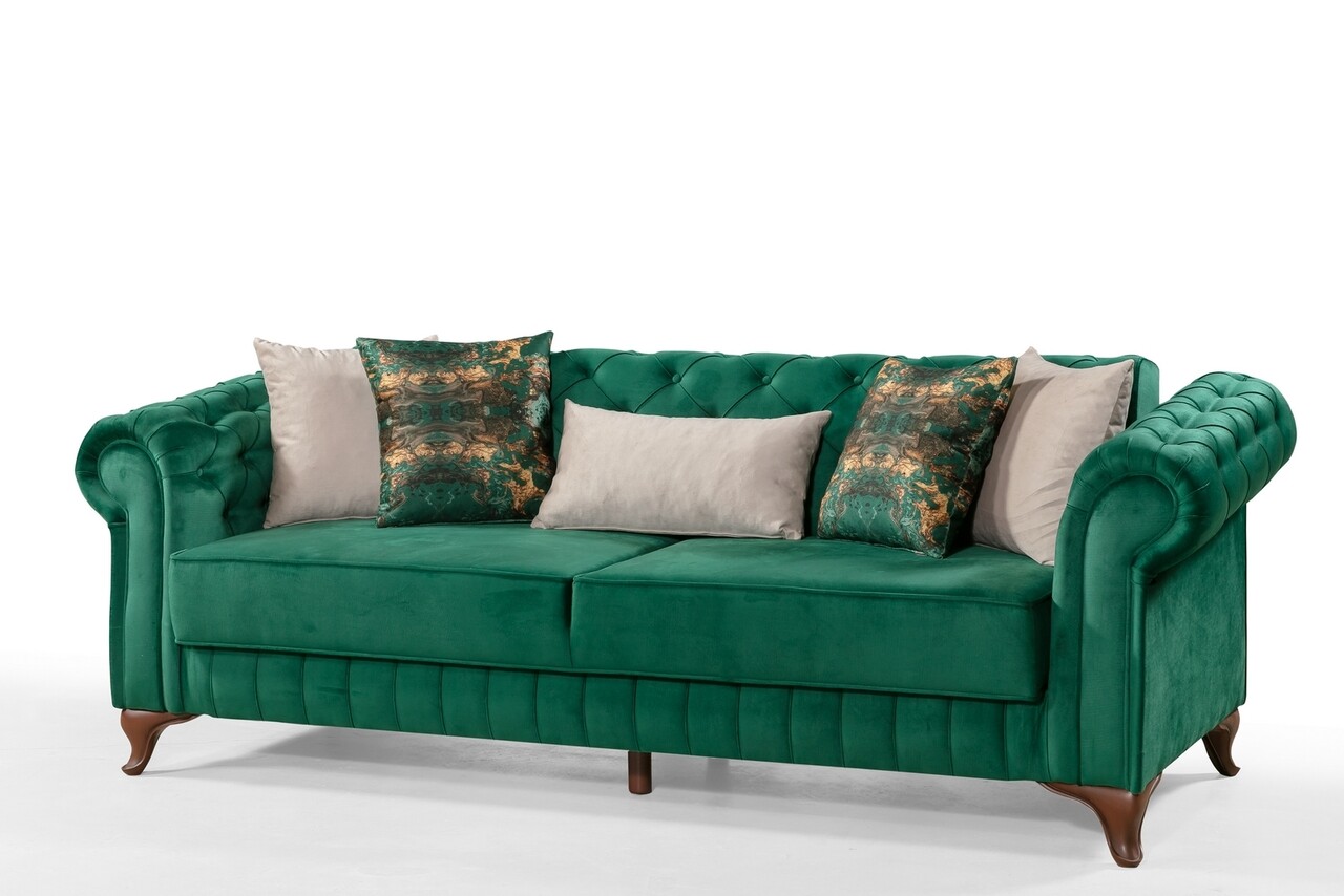 Canapea Pedesa-toledo35, Pandia Home, 235x90x85 cm, lemn, verde inchis