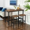 Set 2 scaune de bar, Vasagle, 40 x 30 x 65 cm, otel/PAL, maro rustic