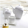 Set cafea 17 piese Monaco, Ambition, 6 persoane, 220 ml, portelan, alb