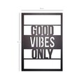 Decoratiune de perete, Good Vibes, Metal, 50 x 70 cm, Negru