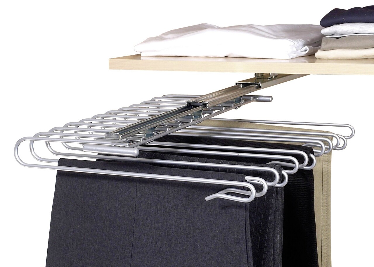 Organizator pantaloni, 12 perechi, Wenko, 33 x 10 x 47 cm, metal cromat - 1 | YEO