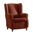 Husa fotoliu elastica bi-stretch, Aquiles, wing chair, caramiziu C/9