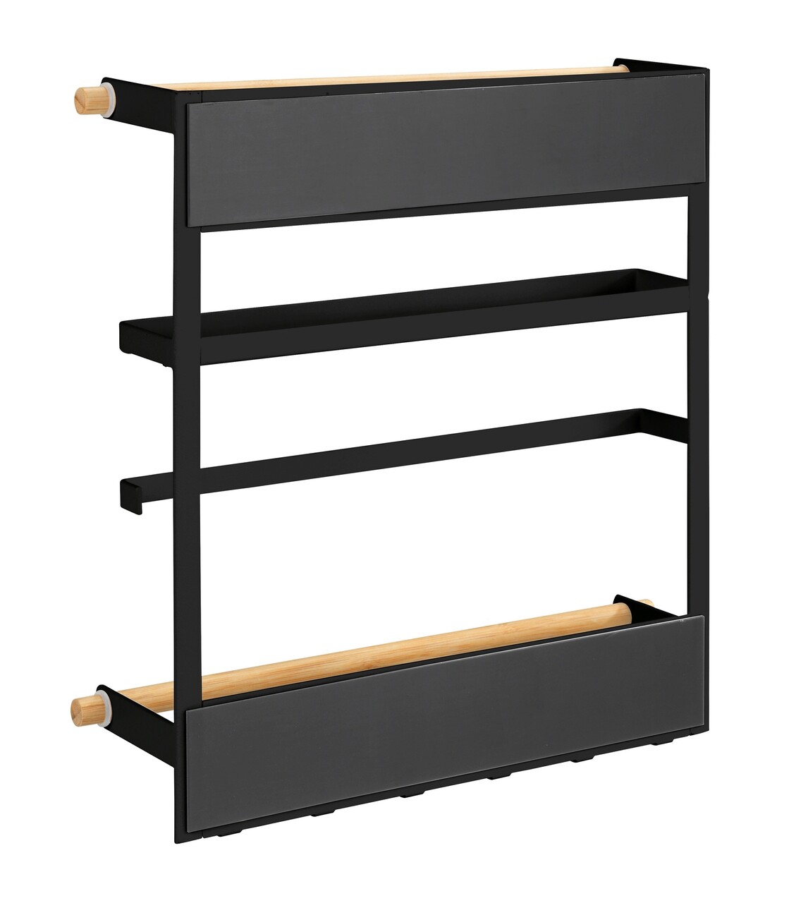 Organizator Bucatarie, Wenko, Magna, 33 X 8 X 34 Cm, Metal/bambus, Natur/negru