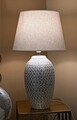 Lampa de masa Wave, Mauro Ferretti, 1x E27, 40W, 35x65 cm, polirasina/fier/textil, auriu/alb