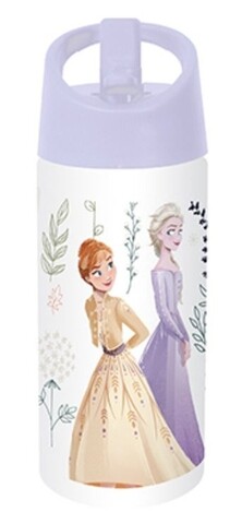 Bidon apa bicicleta Herbal Frozen II, Disney, 350 ml, plastic, alb