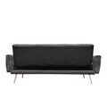 Canapea extensibila Samtige, Homla, 212x84x86.5 cm, lemn/catifea din poliester, negru