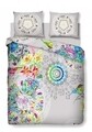 Lenjerie de pat dubla, Dream, 4 piese, 200x220, 100% bumbac, gri inchis/multicolor