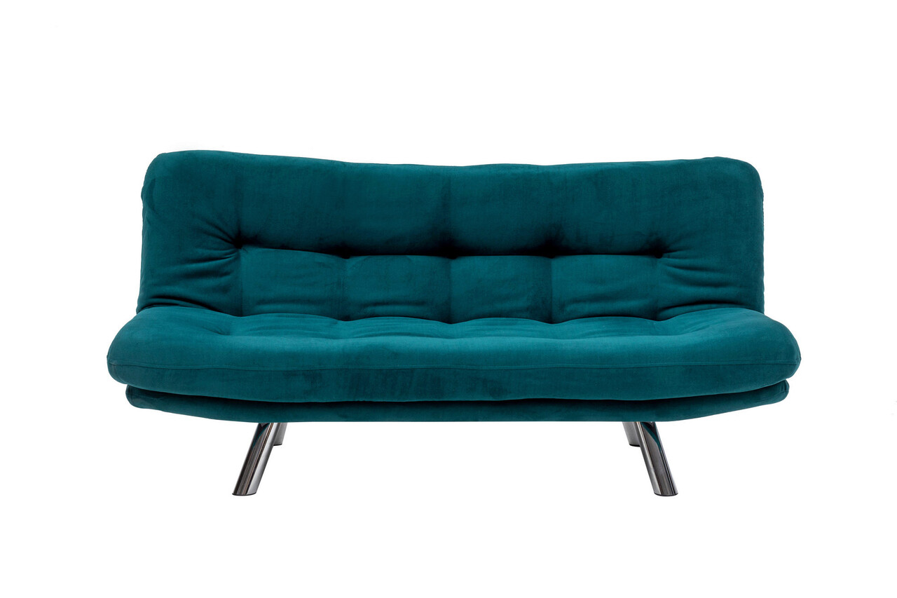 Canapea extensibila cu 3 locuri, Futon, 859FTN2803, Metal, Verde petrol - 2 | YEO