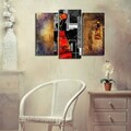 Set 3 tablouri decorative, 3PATK-103, Canvas, 20 x 39 cm, 2 piese, Multicolor