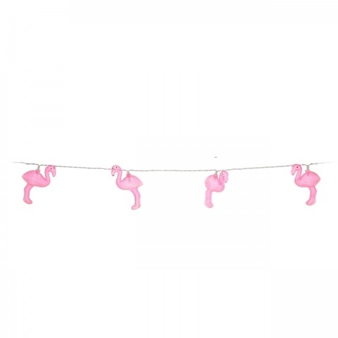 Ghirlanda cu 10 Led-uri Party Flamingo, 43 cm, polipropilena, multicolore