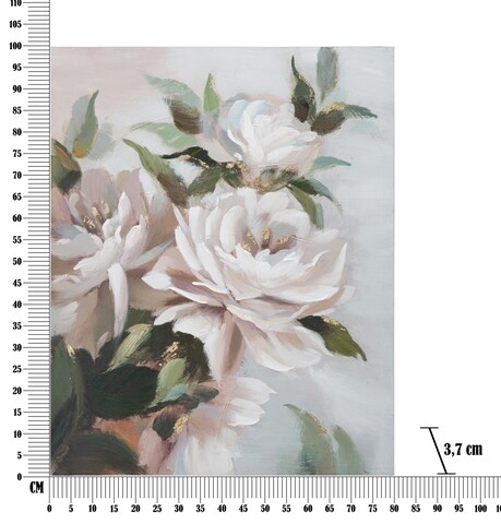 Tablou decorativ Flower&Leaf , Mauro Ferretti, 100x80 cm, canvas pictat manual, multicolor