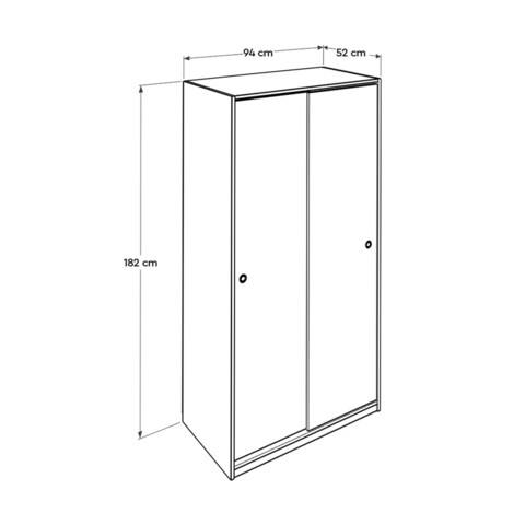 Dulap pentru haine, Adore, SWD-436-SS-2, 94x182x52 cm, PAL, Sonomo