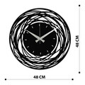 Ceas de perete, Enzoclock - S022, metal, 48 x 48 cm, negru