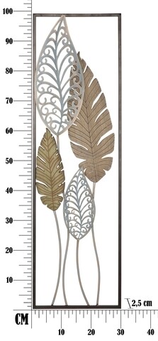 Decoratiune de perete Foglie B, Mauro Ferretti, 30.5 x 99.5 cm, fier/MDF