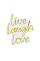 Decoratiune luminoasa LED, Live Laugh Love, Benzi flexibile de neon, DC 12 V, Galben