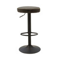 Scaun de bar True, Pakoworld, 37x37x63 cm, piele ecologica/metal, negru/gri vintage