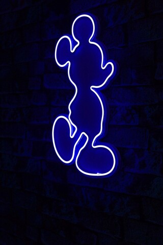 Decoratiune luminoasa LED, Mickey Mouse,  Benzi flexibile de neon, DC 12 V, Albastru