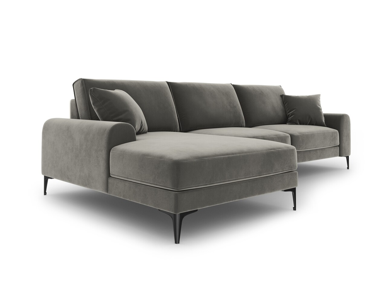 Coltar stanga, Madara, Mazzini Sofas, 5 locuri, 254x182x90 cm, catifea, gri deschis - 2 | YEO