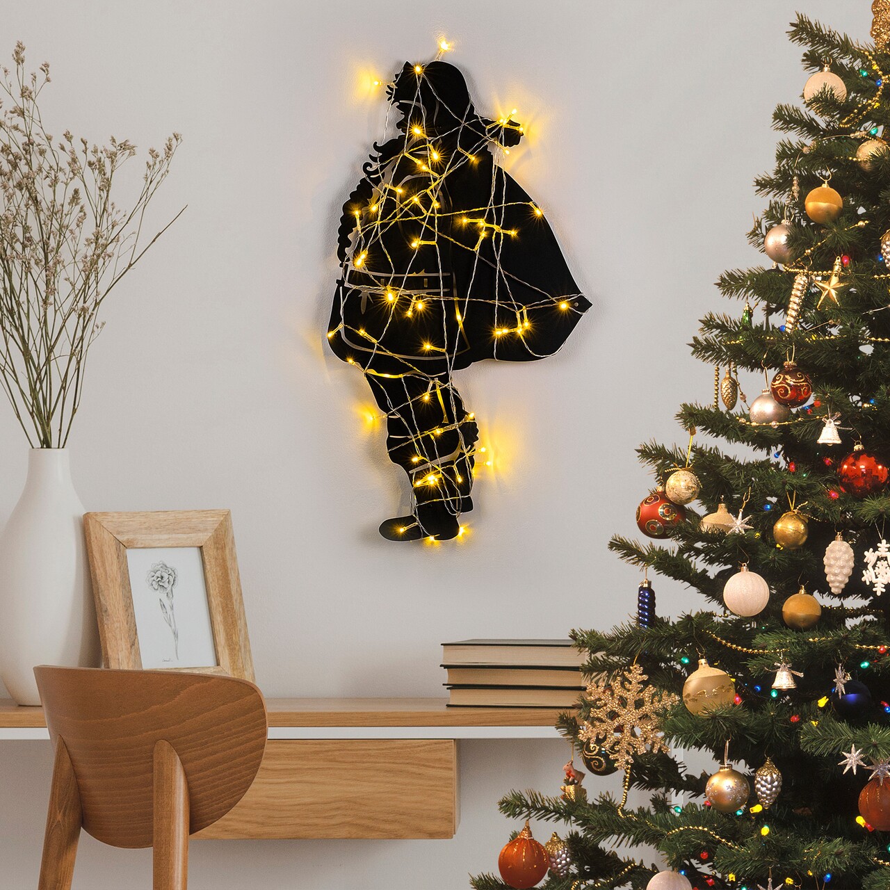 Decoratiune de luminoasa XMASBLACK-005, Tanelorn, 37x68 cm, metal, negru - 1 | YEO