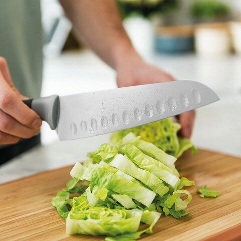 Cutit Santoku BergHOFF, Leo, 17 cm, inox, gri