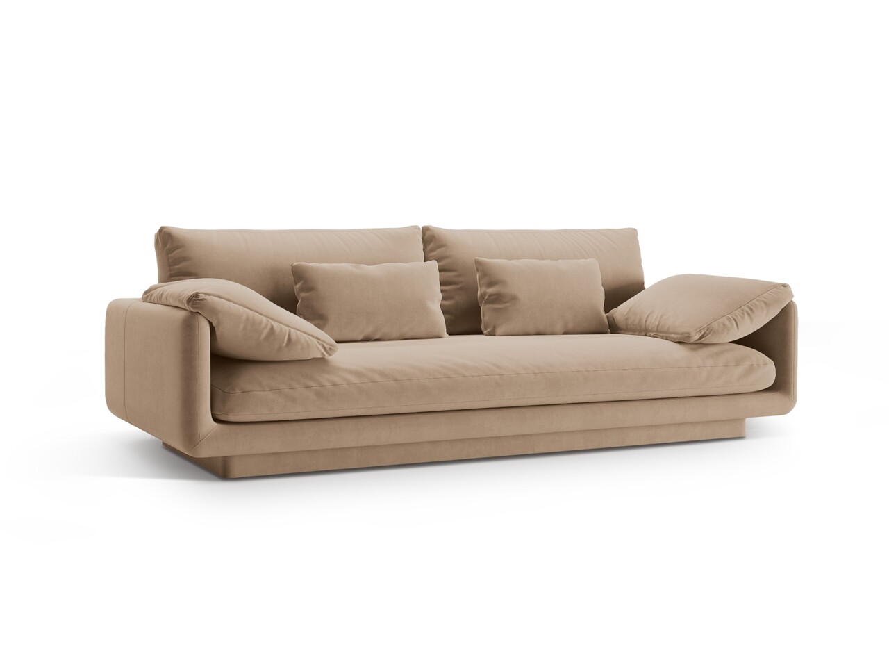 Canapea 3 locuri, Torino-184, Micadoni Home, 220x103x83 cm, catifea, bej sand - 2 | YEO