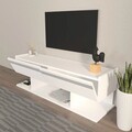 Comoda TV, Zena Home, Kaşe, 120x40x35 cm, PAL, Alb