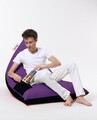 Fotoliu puf, Bean Bag Ferndale, Pyramid Double Color, 145 cm, poliester impermeabil, mov