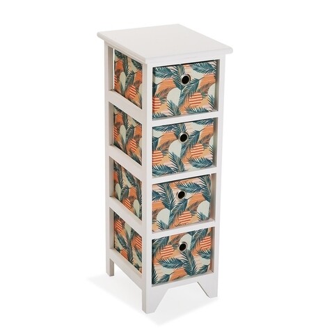 Organizator pentru baie cu 4 cosuri Exotic Leaves, Versa, 23x29x76 cm