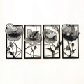 Decoratiune de perete, Blossom, Otel, 95 x 46 cm, Negru