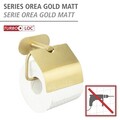 Suport pentru hartie igienica Orea Gold, Wenko, 14x7x12.5 cm, inox, auriu