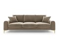 Canapea, Madara, Mazzini Sofas, 4 locuri, gold legs, 237x102x90 cm, catifea, bej