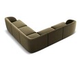 Coltar simetric 5 locuri, Miley, Micadoni Home, BL, 252x252x74 cm, catifea, verde