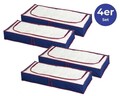 Set 4 organizatoare pentru dulap, Maximex, Deep Blue, 100 x 45 x 11 cm, polietilena, albastru/rosu