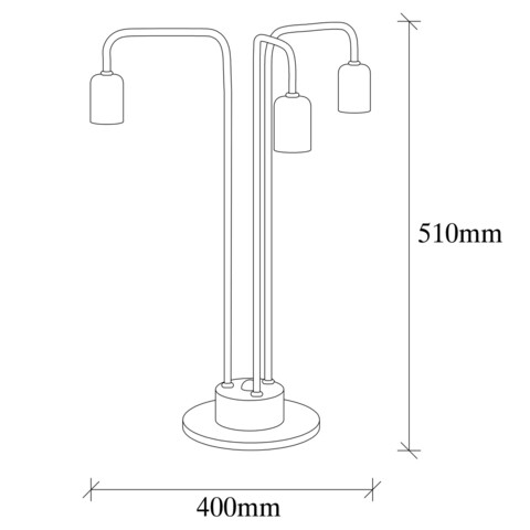 Lampa de masa, Opviq, 892OPV1144, Metal, Negru