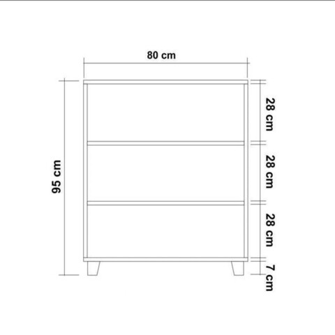 Comoda, Vella, Leva Gravis Jungle, 80 x 95 x 43 cm, pal melaminat, alb/pin