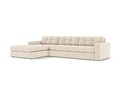 Coltar stanga 4 locuri, Justin, Micadoni Home, BL, 236x160x72 cm, poliester, bej deschis