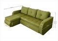 Coltar extensibil reversibil Siena Lux Lime 243x141x81 cm cu lada de depozitare