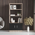 Corp biblioteca, Locelso, Vario D, 63.6x140x37.6 cm, Stejar / Negru