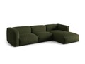 Coltar modular dreapta 3 locuri, Martina-169, Micadoni Home, 332x176x75 cm, tesatura structurata catifelata, verde